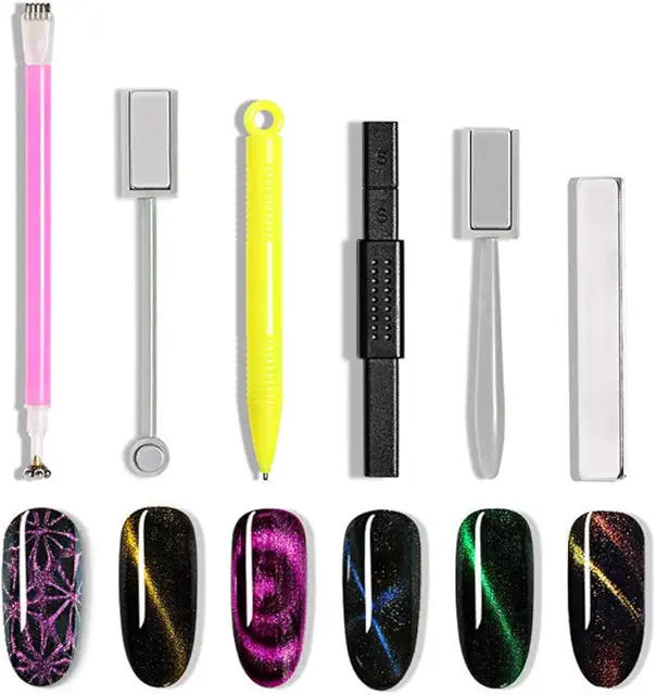 Anself 3D Magnetic Nail Stick Set for Cat Eye Nail Art