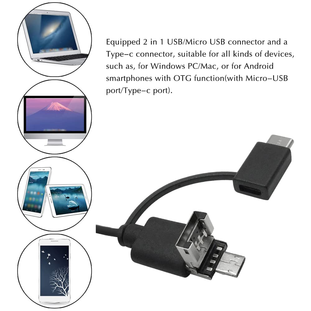 Karlak Microscopio digital USB, microscopio digital portátil USB, lupa de inspección IP67, cámara impermeable incorporada, 8 luces LED con sensor CMOS avanzado, aumento 10X-200X para Android Smartpho