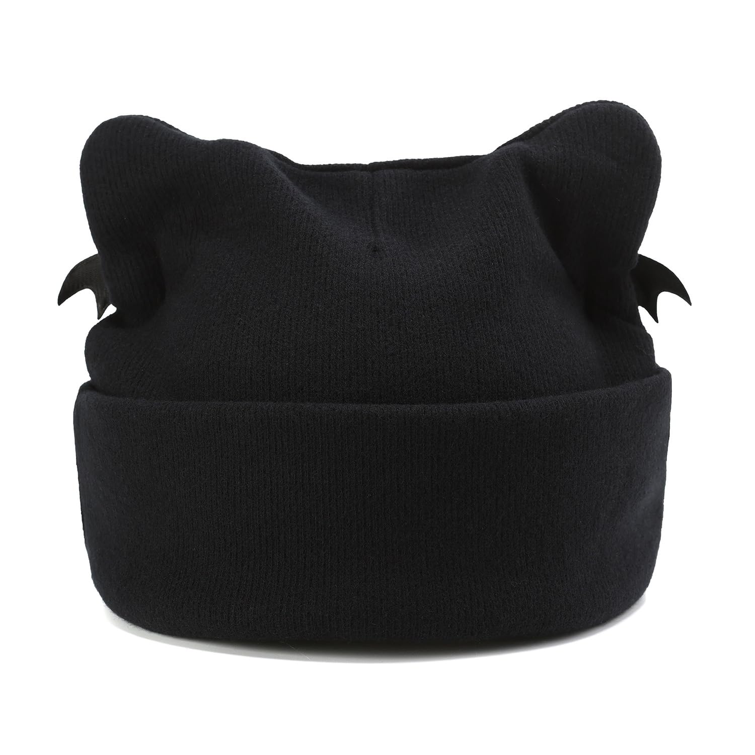 THESSNCE Goth Cat Beanie Goth Hat Accessories Punk Cat Ear Beanie Hat for Women Y2k Grunge Gothic Beanies Knitted Hat Streetwear Black