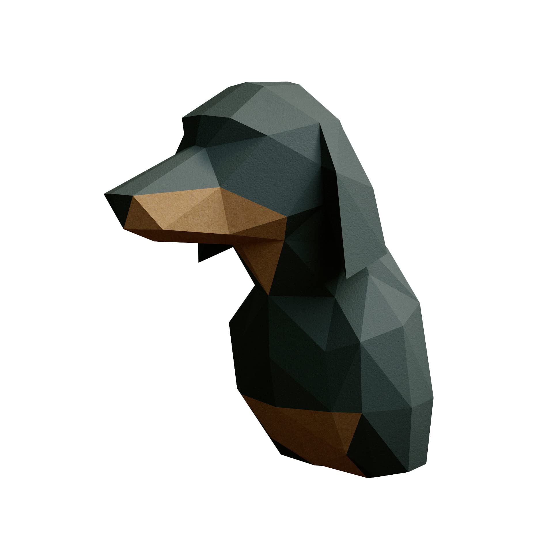 Yona DIY Dachshund Papercraft kit, Abstract Low Poly Animal DIY kits, Home decor, kids crafts kits, Gift, origami 3D, Paper sculpture, 3D Puzzle, Papercraft set for adults