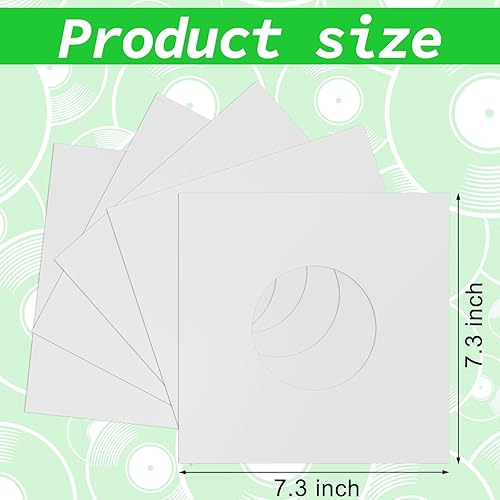 Miniatura 2 de Eaasty 50 fundas de papel de vinilo para discos de vinilo de protección de 45 RPM, fundas de papel para discos individuales, fundas cuadradas para