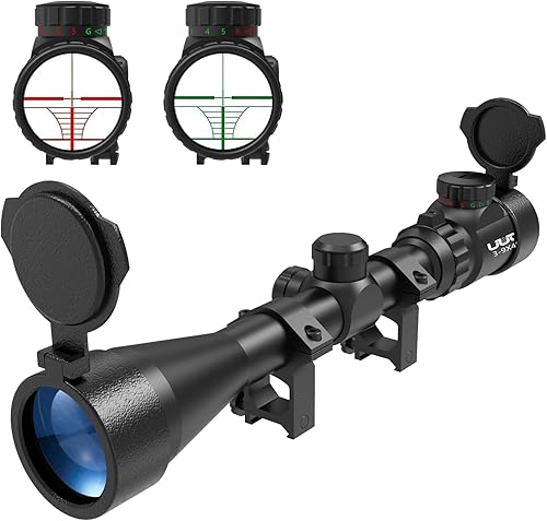 UUQ Alcance de rifle de 3-9 × 40 con iluminación rojaverde y retícula de telémetro, se adapta a soportes libres de 0.787 in0.433 in, impermeable y a