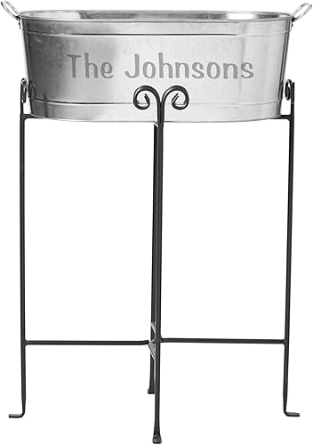 Miniatura 47 de Let's Make Memories Tina de bebidas personalizada – Fiesta de Navidad – Come, bebe y sé feliz – Metal – Grabado – 5.5 galones Be Merry