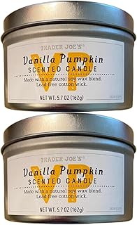 Trader Joe's Vanilla Pumpkin Scented Candle (Vanilla Pumpkin, 2 Packs)