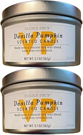 Amazon.com: Trader Joe's Vanilla Pumpkin Scented Candle (Vanilla