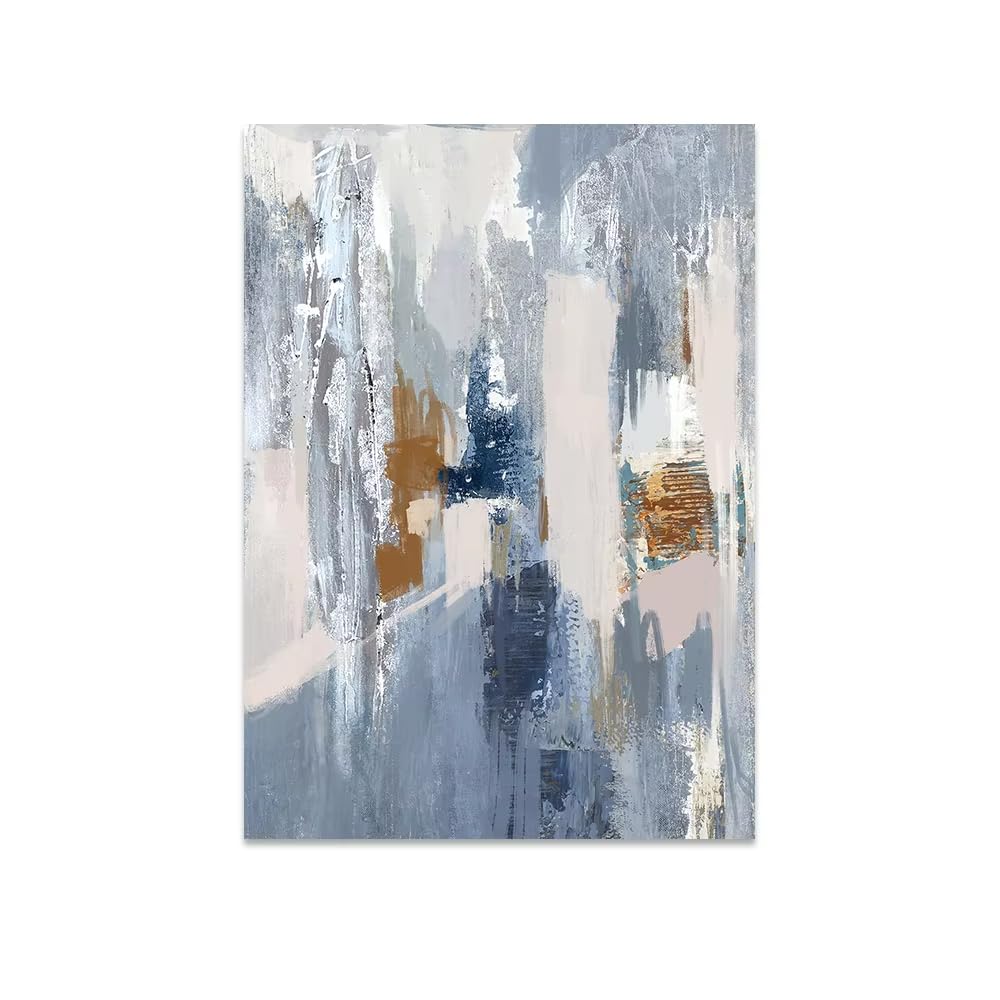IHHGNB Cuadros y pósteres abstractos nórdicos con textura azul y dorada para decoración de sala de estar (60x80cm (24x31in) x 3 / Sin marco)