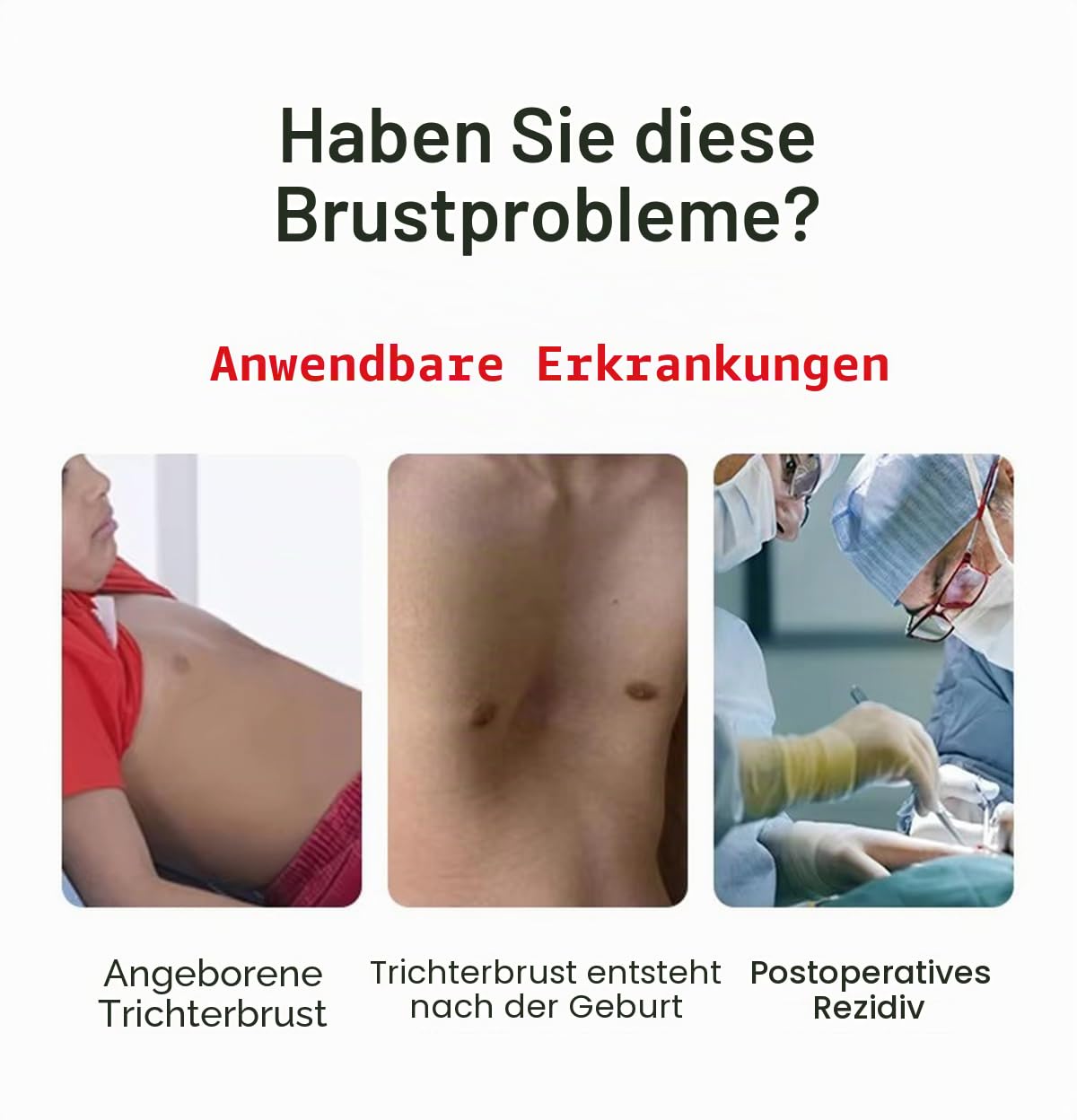 Trichterbrust-Orthese Thoraxdepressionsorthese Trichter-Sternumdepressionsstütze für alle Kinder und Erwachsene (S)