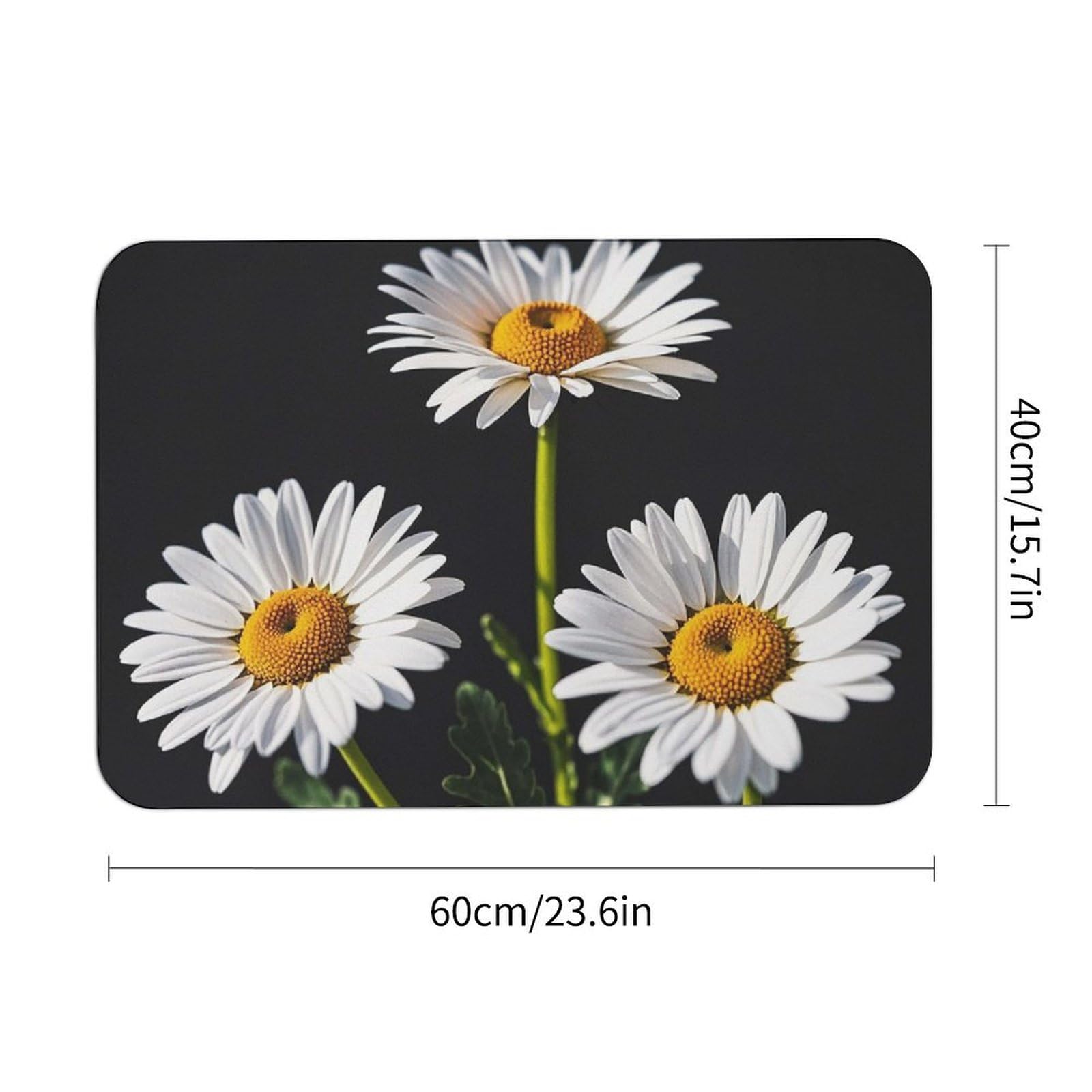 Daisy Door Mat Super Water Absorbent Non Slip Bothroom Rugs for Bathtub Sink Puppy Dog Rugs Easy to Clean Quick Dry Diatom Mud Mat for Entryway Indoor Outdoor