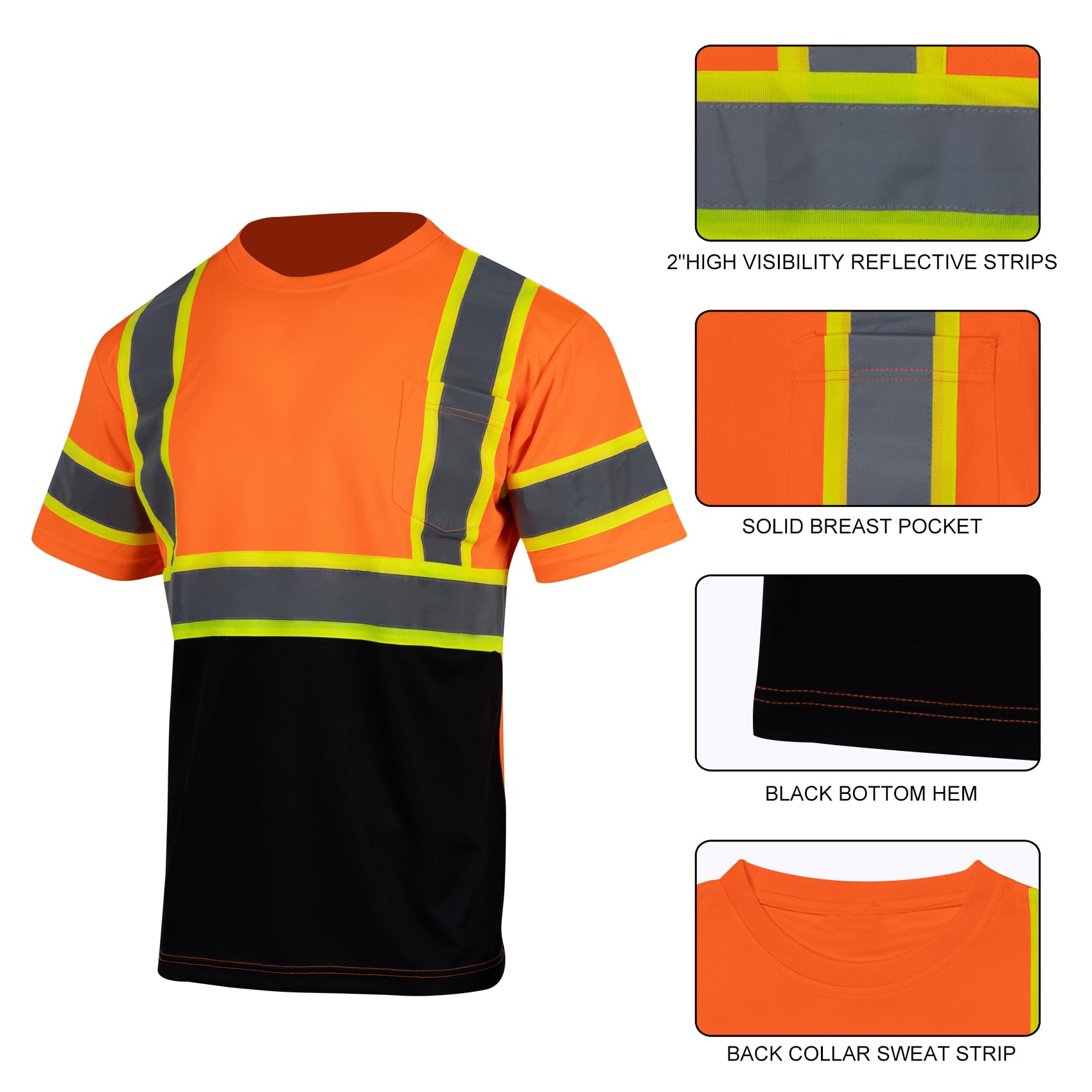 Snapklik.com : VENDACE 3pcs Safety Reflective High Visibility Shirts ...
