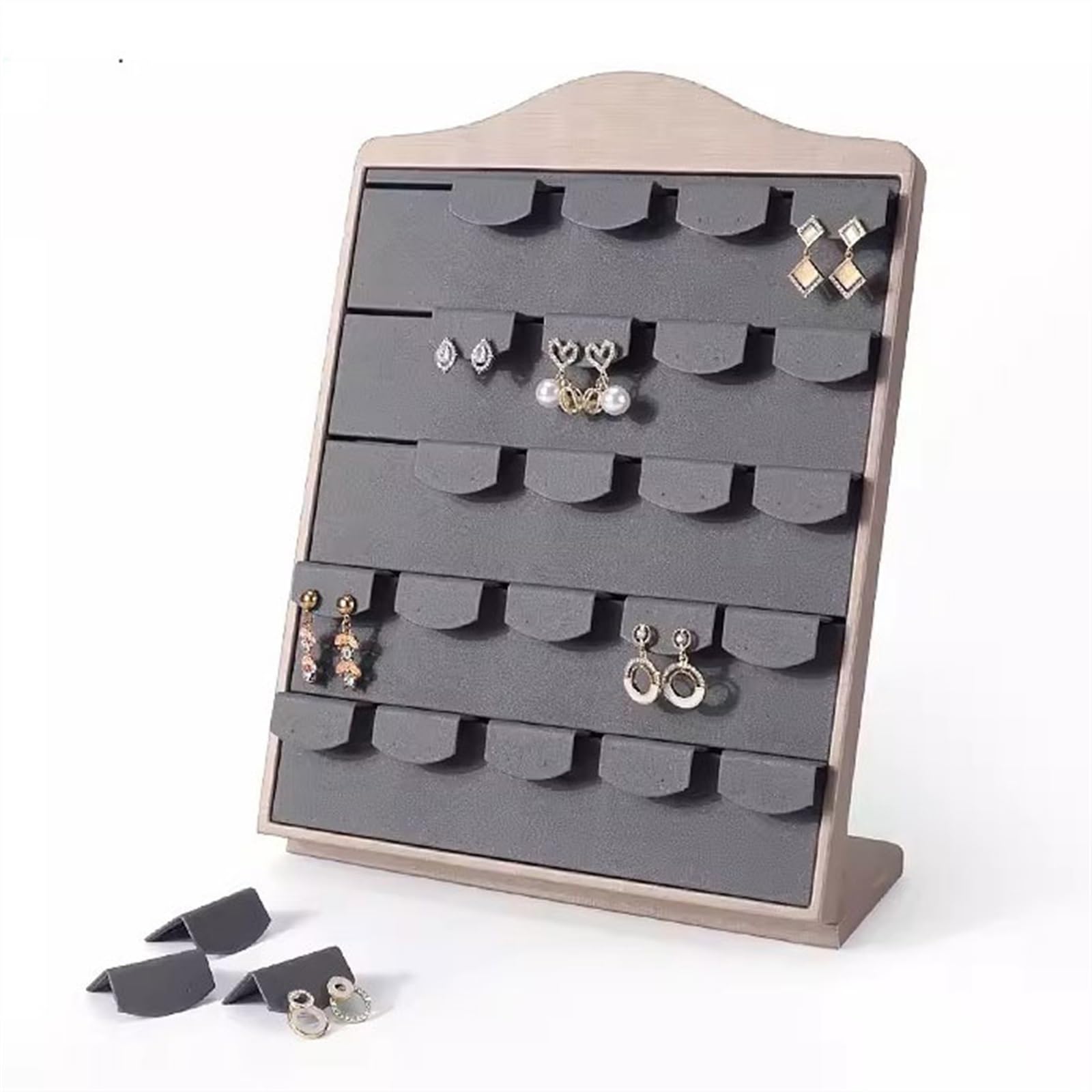 Organizador de Joyas Soporte Multifuncional para Guardar Joyas, Expositor de Joyas extraíble, de Piel sintética, Organizador de Soportes, Expositor de Joyas (A)