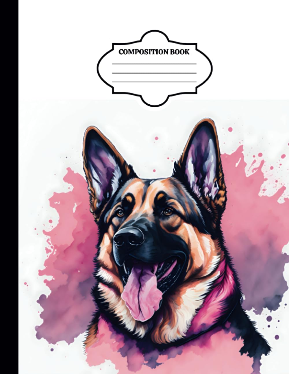 Paint Spash German Sheperd Composition Notebook (College Ruled 8.5"x11" 120 Pages)