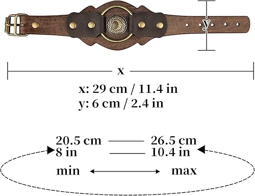 Miniatura 6 de HiiFeuer Viking Runes - Pulsera de piel sintética, estilo retro nórdico, hebilla nórdica