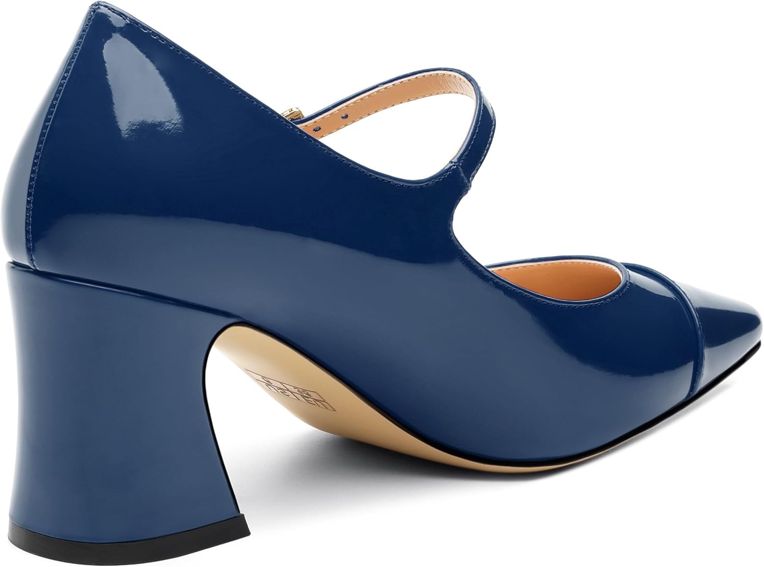 Women's Mary Janes Block Chunky Heels Square Closed Toe Patent Pumps 2.5 Inch Comfortable Work Dress Shoes - Image 6