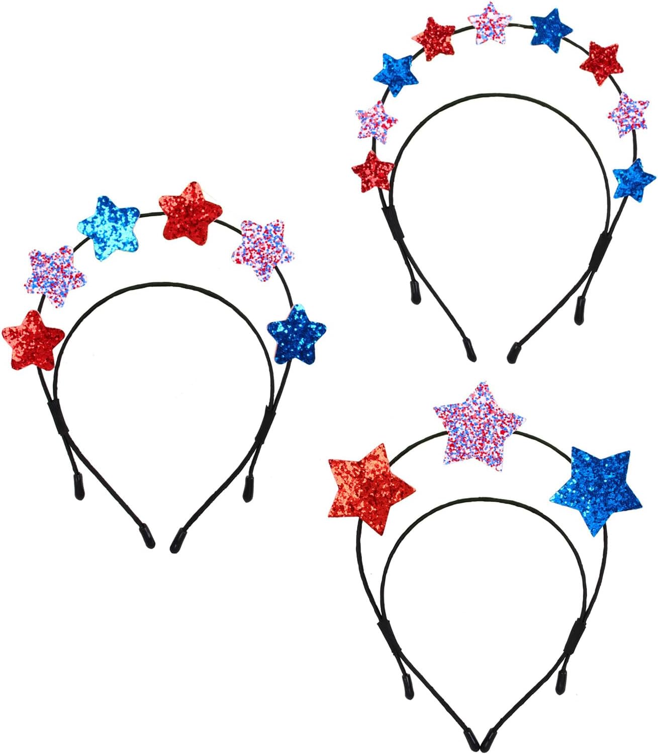 [FUZYXIH] Party Headband Sparkly Powder Star Hair Hoop for Adult Kids 4th of July Hair Hoop Music Festival Prop for All Ages