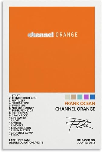 Miniatura 1 de Frank - Póster con portada de álbum de música naranja del canal del océano para habitación, póster estético en lienzo para pared, decoración de