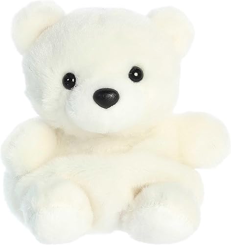 Aurora Adorable Palm Pals Puck - Animal de peluche de oso polar, diversión de bolsillo, juego sobre la marcha, blanco, 5 pulgadas