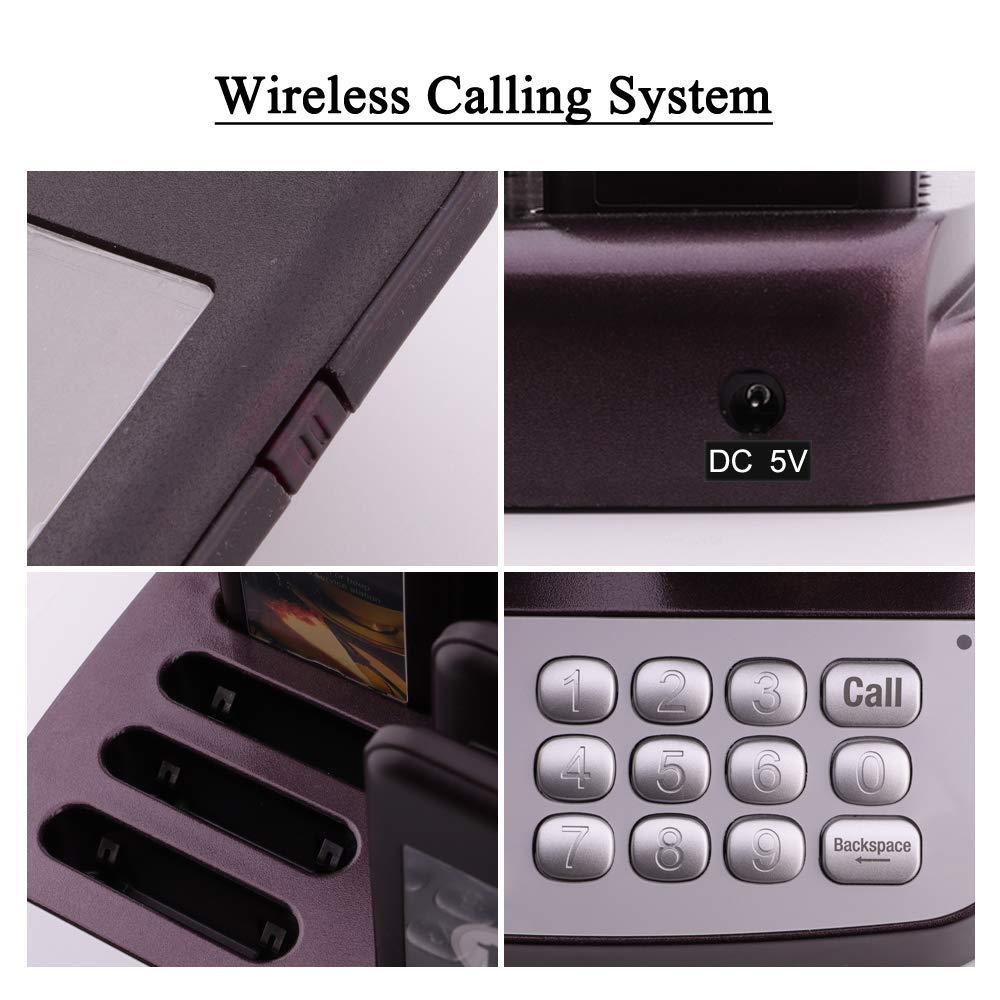 SHIHUI 16 Pager Buzzers+999 Channel Keypad Caller Queuing Wireless Calling System Restaurant Cafe Shop Wireless Paing System
