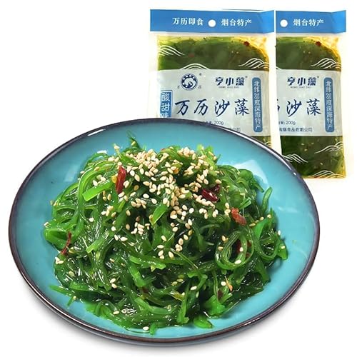Premium Japanese Seaweed Salad, Ready-to-Serve Sushi Skirt Vegetable Shreds, 2