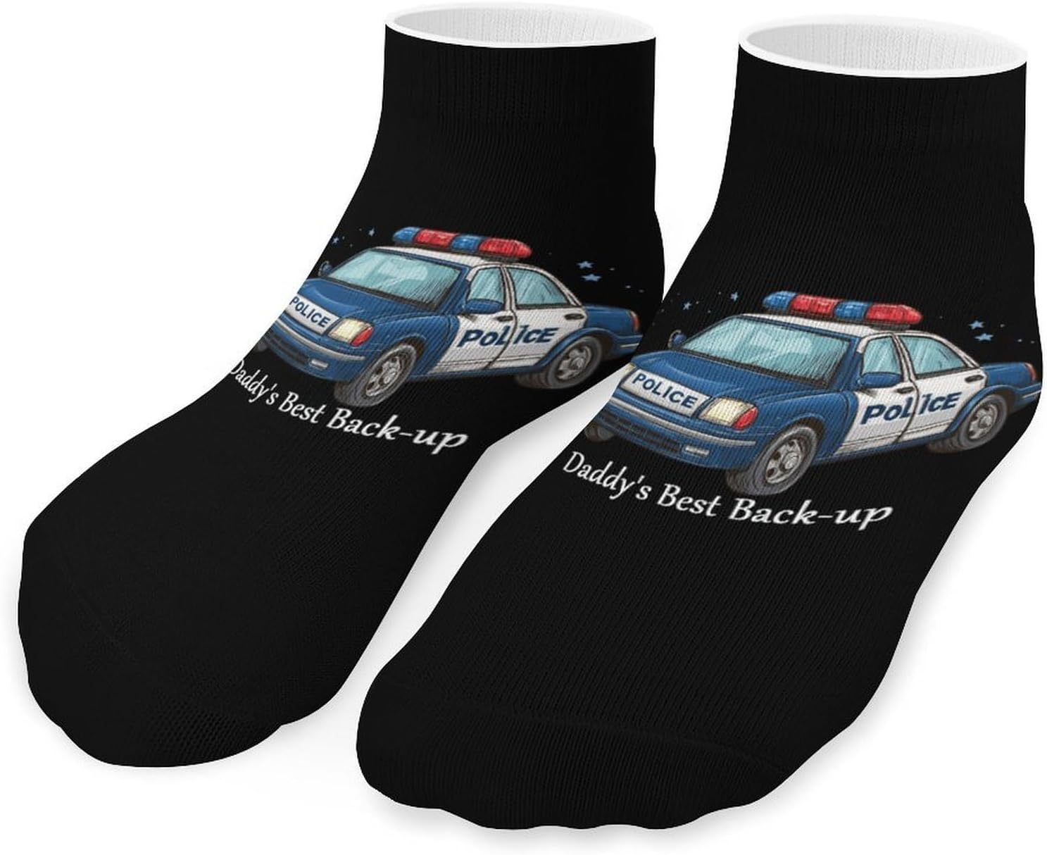 Police Daddy's Best Back-up Socks for Men Women 5 Pairs Ankle Socks