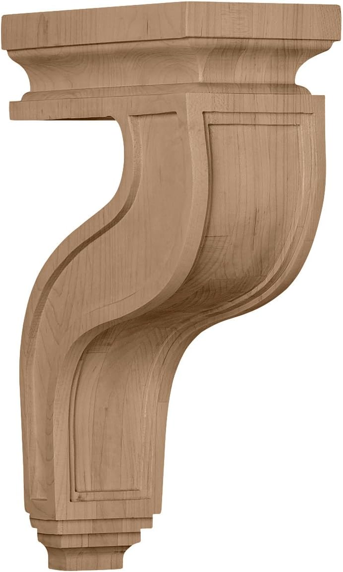 Ekena Millwork COR03X07X11HARO Hollow Back Wood Corbels, 3 1/2"W x 7 1/4"D x 11"H, Red Oak