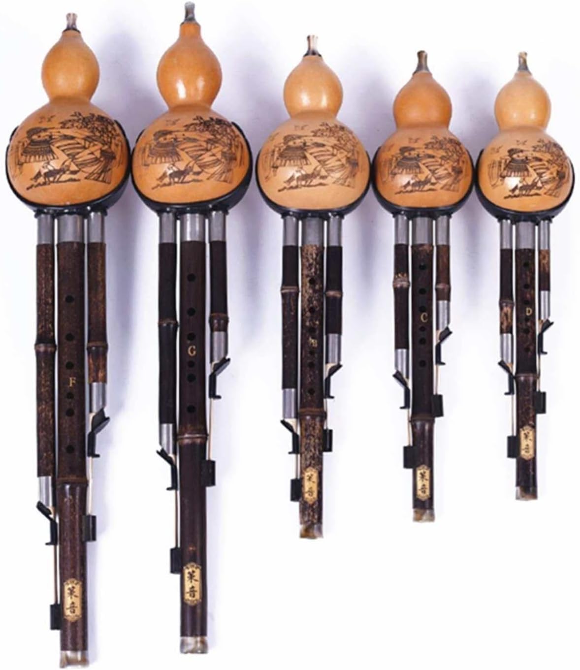 Flûte De Bambou Hulusi 3 Tons Gourde Flauta Calabash Anti-Crash Instruments De Musique Folk Professionnelles F Key