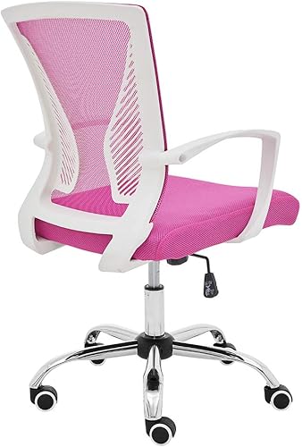 Miniatura 4 de Modern Home Zuna - Silla de oficina con respaldo medio, respaldo ergonómico de malla, silla de escritorio (blancorosa)