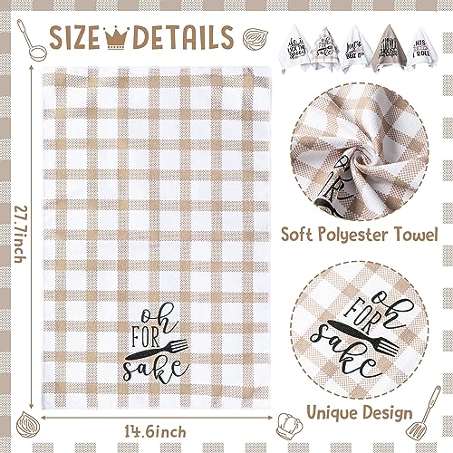 R HORSE 5Pcs Funny Kitchen Dish Towel Set Absorbent Quick Dry Cloth Dish Tea Towels Reusable Bar Hand Dishcloths Decor for Bathroom Kitchen Home Supplies