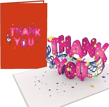 PopLife Thank You 3D Pop Up Card - Perfect Thank You Note for Teachers, Friends, Co-Workers, and Family - Thank You Card for Wedding Gifts, for Mom, for Dad, and All Occasions