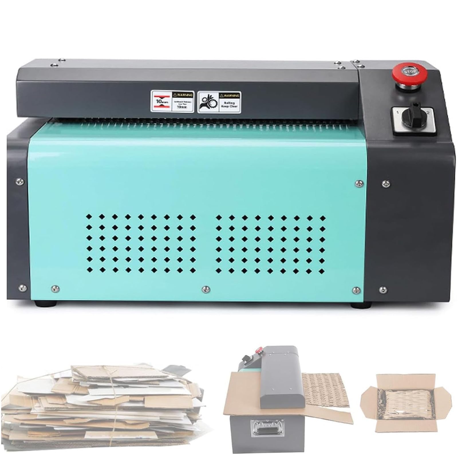 JXYQ Industrial Cardboard Shredder, 350mm Cutting Width, 5m/Min Speed, Efficient Cardboard Perforator for Packing, Shipping, Recycling