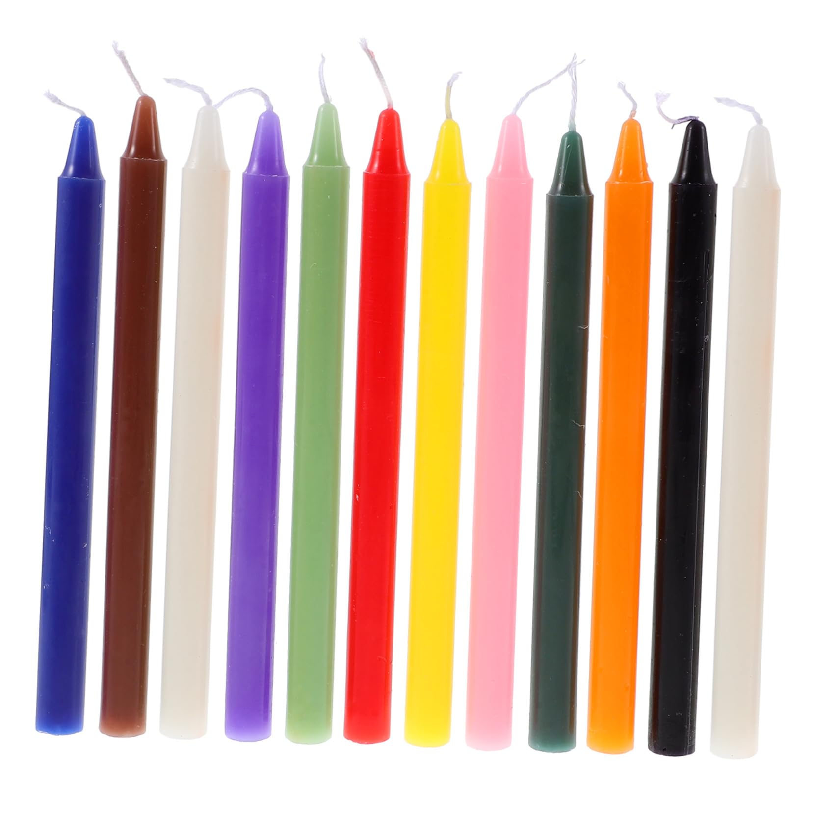 VICASKY 12pcs Unscented Tapered Dinner Candles Colored Candles for Home Decor Weddings and Parties Dripless Paraffin Mixed Color