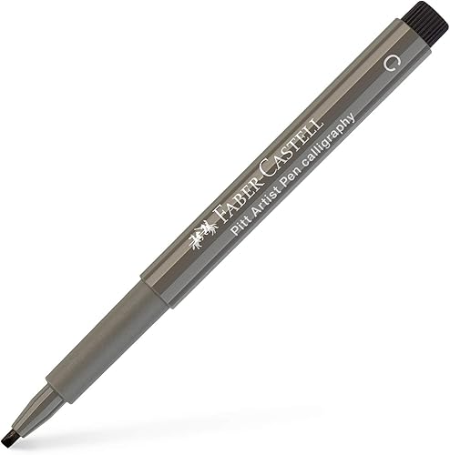 Faber-Castell Pitt, pluma artística de arte y gráfico, caligrafía, tinta india, gris cálido, pluma de un solo pitt, para arte, manualidades, dibujo,