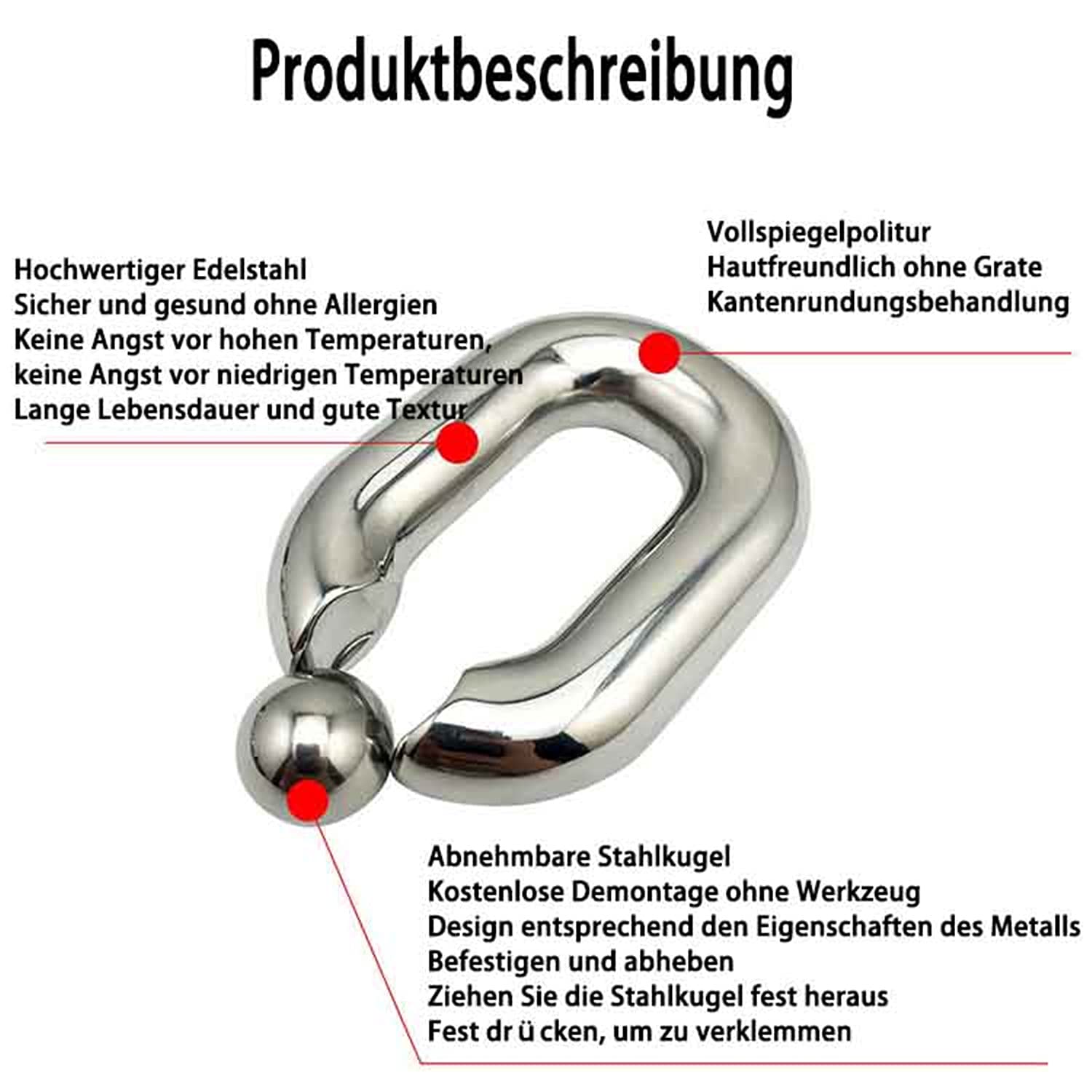 SeLgurFos Anello del rubinetto del pendente del peso dello scroto, anelli del testicolo Giocattoli del sesso del metallo per gli uomini Ritardo dell'eiaculazione (big)