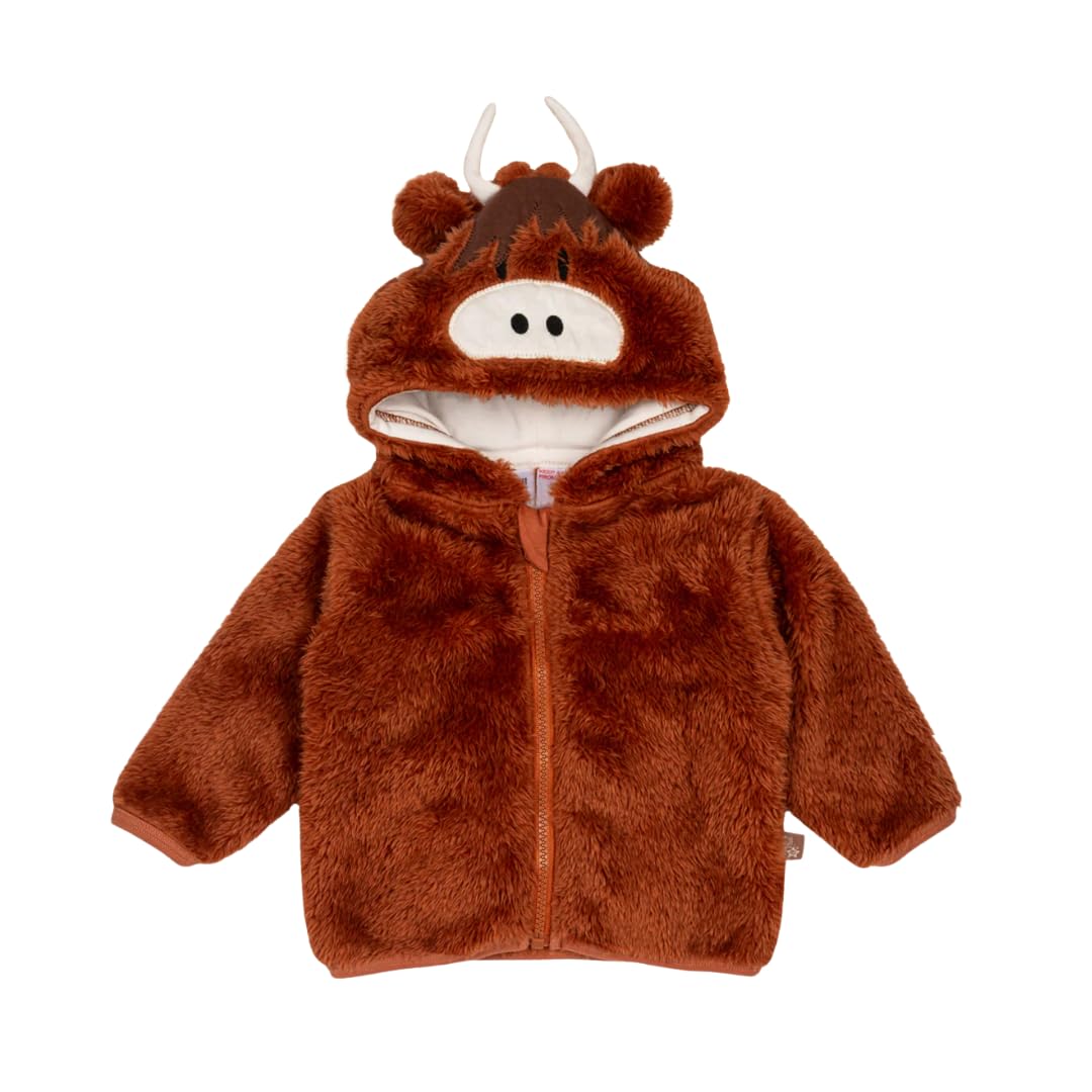 Blade & Rose | Neutral Highland Cow Hoodie | Unisex Clothing For Babies & Toddlers | For Ages 6-12 Months | Brown