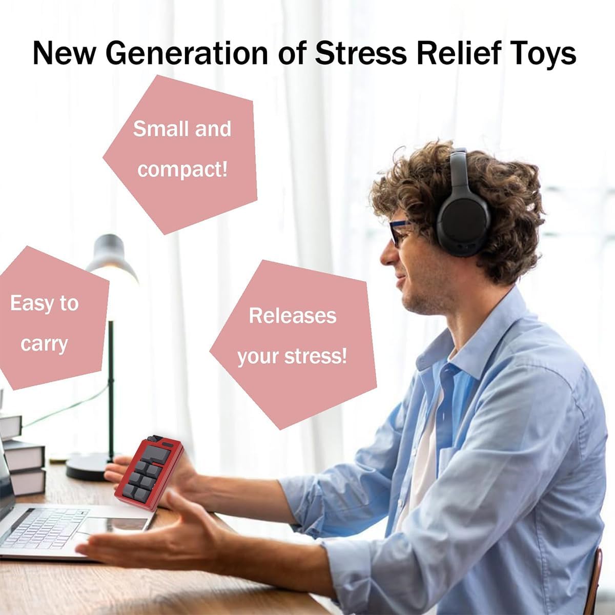 Keyboard Fidget Clicker Toy for Adults, Fidget Keyboards Sensory Fun Toys for Anxiety Decompression, Gift Christmas Ideal for Lover (Red)