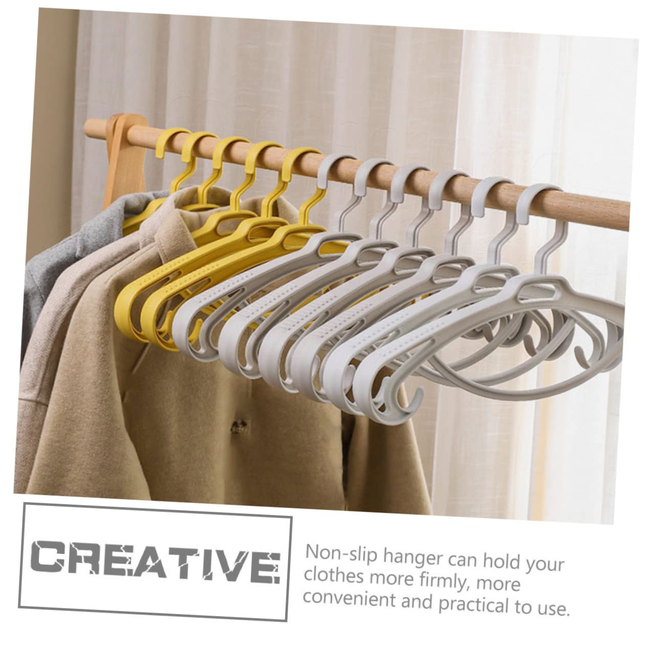 PRETYZOOM 4Pcs Non Slip Coat Hangers Heavy Duty Clothes Hangers for Space Saving Organization Wide Shoulder Design for Suits and Coats Wardrobe