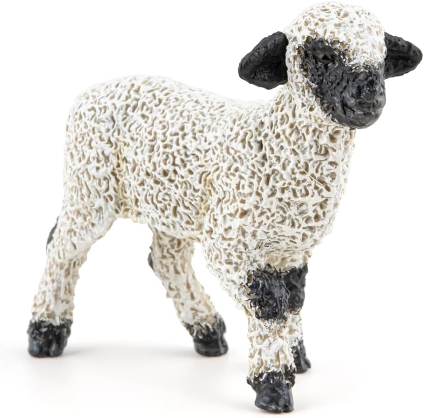 PAPO - Realistic Valais Blacknose Lamb Figure - Ages 3+ - Farm Life Collection - Educational Play Young Animals - Gift Idea Toy for Girls and Boys