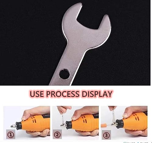 Miniatura 9 de Llave de pinza de 38 pulgadas, llave de tuerca de 0.374in para herramienta rotativa, llave de acero inoxidable plateado para máquina de grabado y