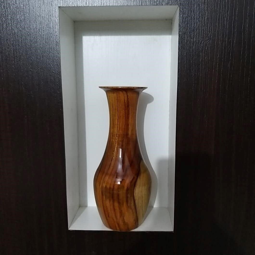 Natural Wood Vase for Home Decor, Office Decor, Wedding Decor, 8 inches Tall