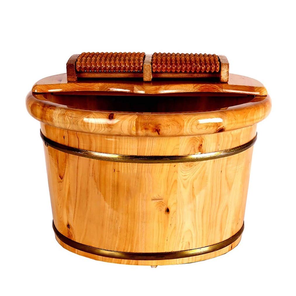 Barile per Piedi,Secchio da Bagno in Legno per Massaggio,Fatto a Mano,Pediluvi Superficie Liscia,Accessori per Il Bagno Anniversario Comfortable Anniversary