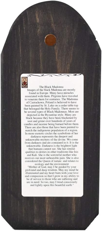 Modern Artisans Black Madonna Retablo Wall Plaque, 3.25 x 7.3 inches