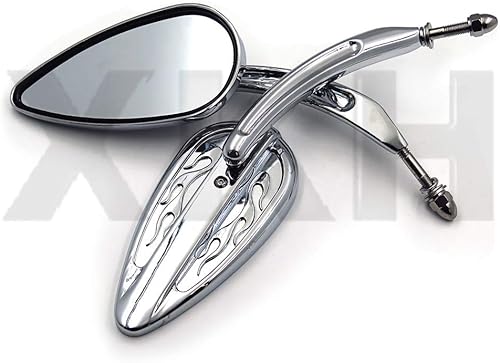 Miniatura 4 de XKMT-Par de espejos cromados para Harley 82-18 Street Bob Fat Bob