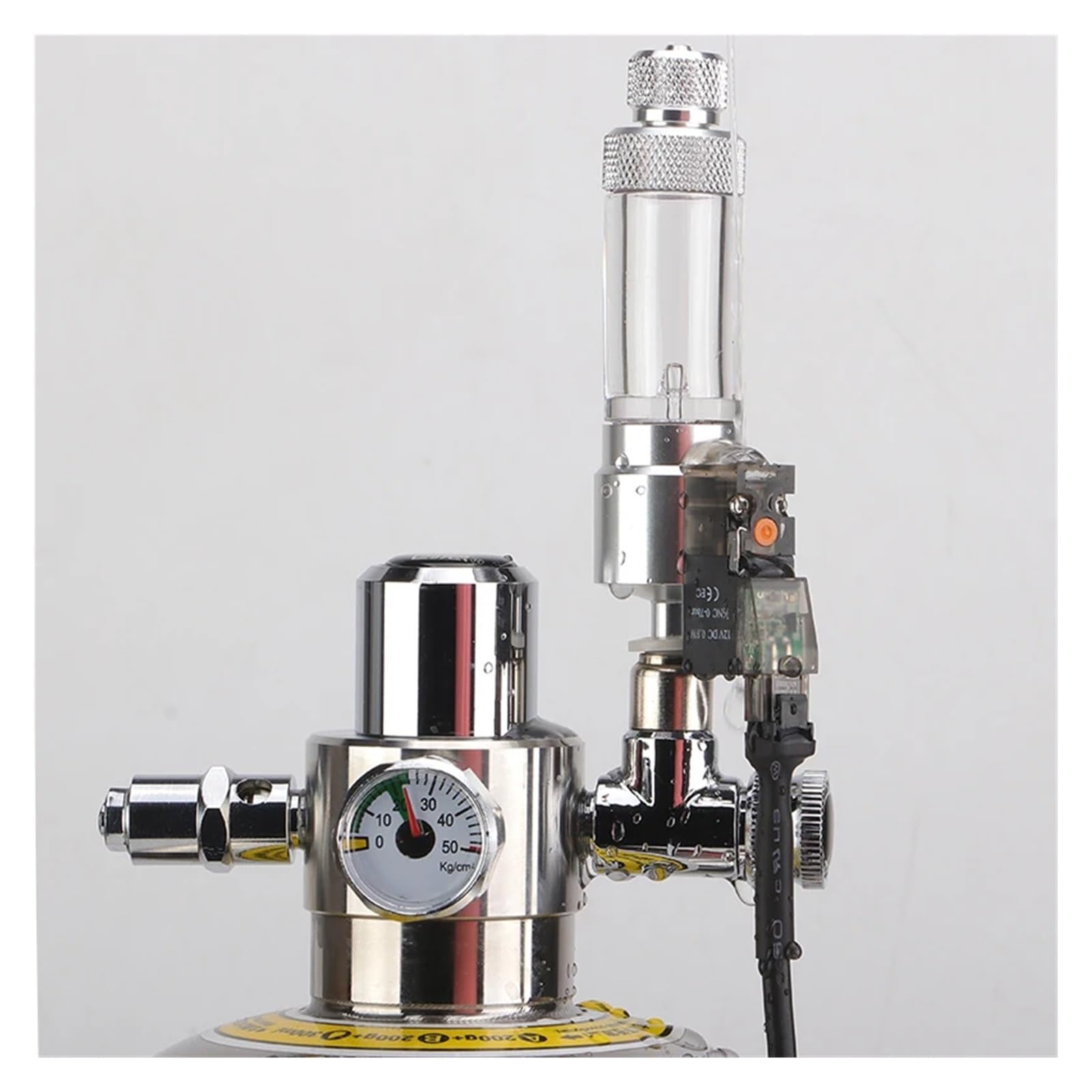 Régulateur de Compteur de Bulles de CO2 for Aquarium, système de contrôle de la réaction du CO2, Kit d'électrovanne magnétique, Valve de contrôle, Accessoires for Aquarium(Quick Plug)