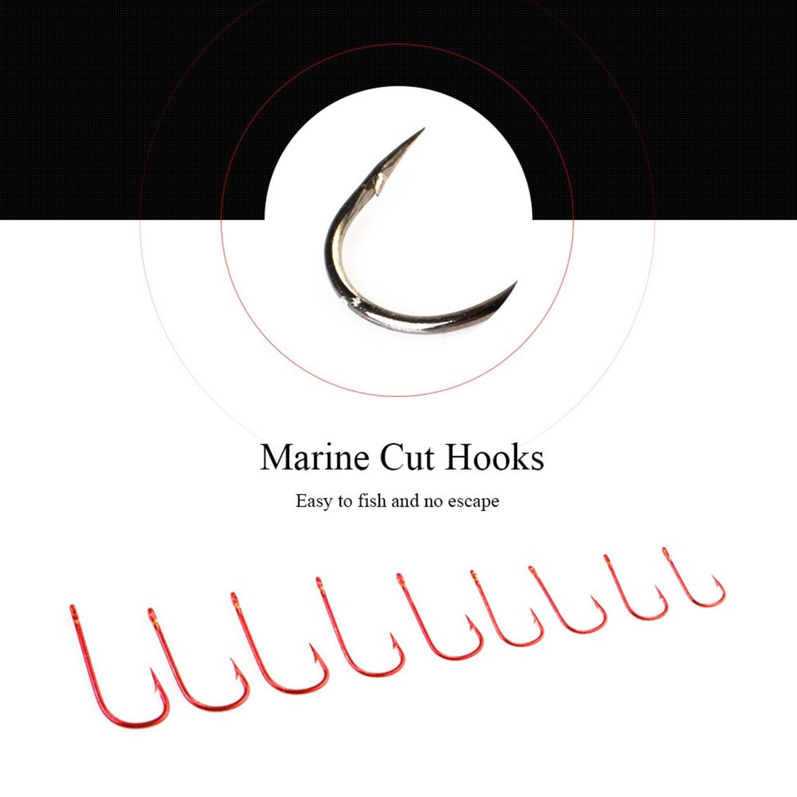 HARAY Gancho de Pesca 10 Uds. Anzuelos de Pesca de Carpa de Acero al Carbono con Anzuelo único de púas anillado con Ojo for Pescar Alicates de Pesca (Color : 14#)