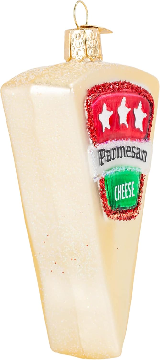 Old World Christmas Parmesan Cheese Glass Blown Ornament for Christmas Tree, Handcrafted Holiday Decoration, Food Collection - Image 2