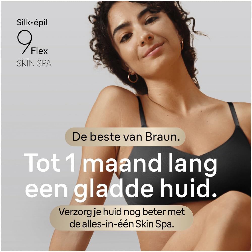 Braun Silk Epil 9 Flex SkinSpa Depilator elektryczny dla kobiet Elastyczna głowica 360° do prostej depilacji, golarka elektryczna dla kobiet, długotrwała gładka skóra, mokra i sucha, z mini trymerem