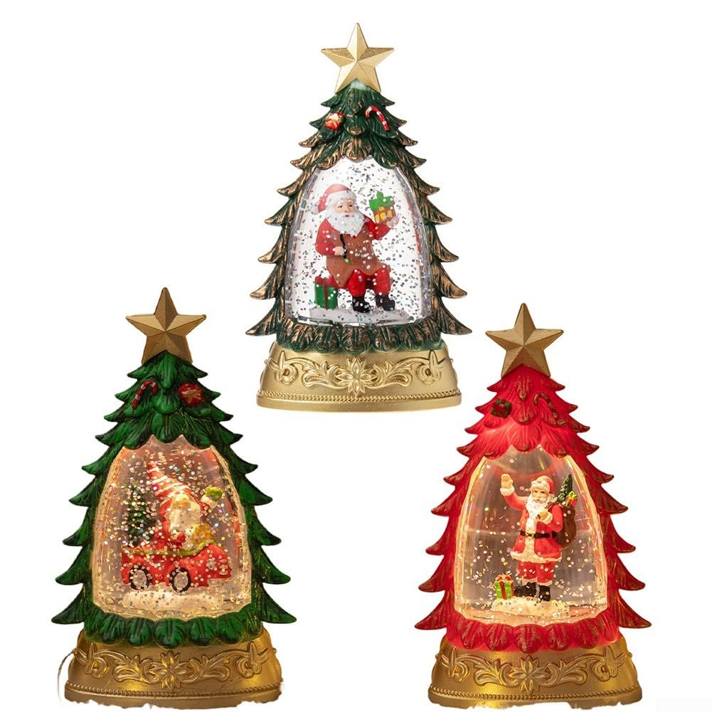Sfera di cristallo luminosa, decorazione natalizia, 9 x 5 cm, per | Luci magiche, trasparenti per l'aspetto, dimensioni 9 x 5 cm, materiale plastico robusto, o verde