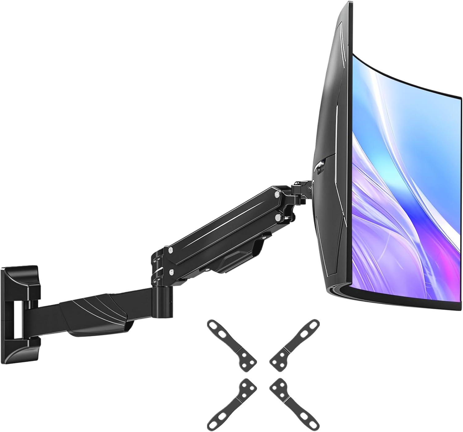 MOUNT PRO Monitor Wall Mount for 17-43" Ultrawide Screens, Single Wall Mount Monitor Arm Holds up to 33.1 lbs, Full Motion Adjustable Wall Bracket with VESA Extension Kit, VESA Mount Max 200x200mm