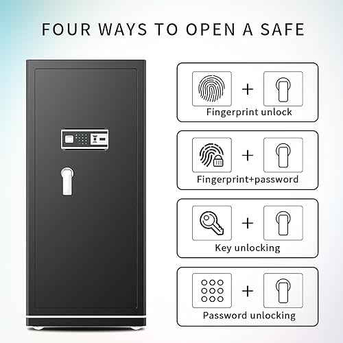 Miniatura 5 de MLJ Caja de seguridad inteligente extra grande con Wifi de 17.5 pies cúbicos, caja de seguridad digital resistente con cajón integrado y estantes