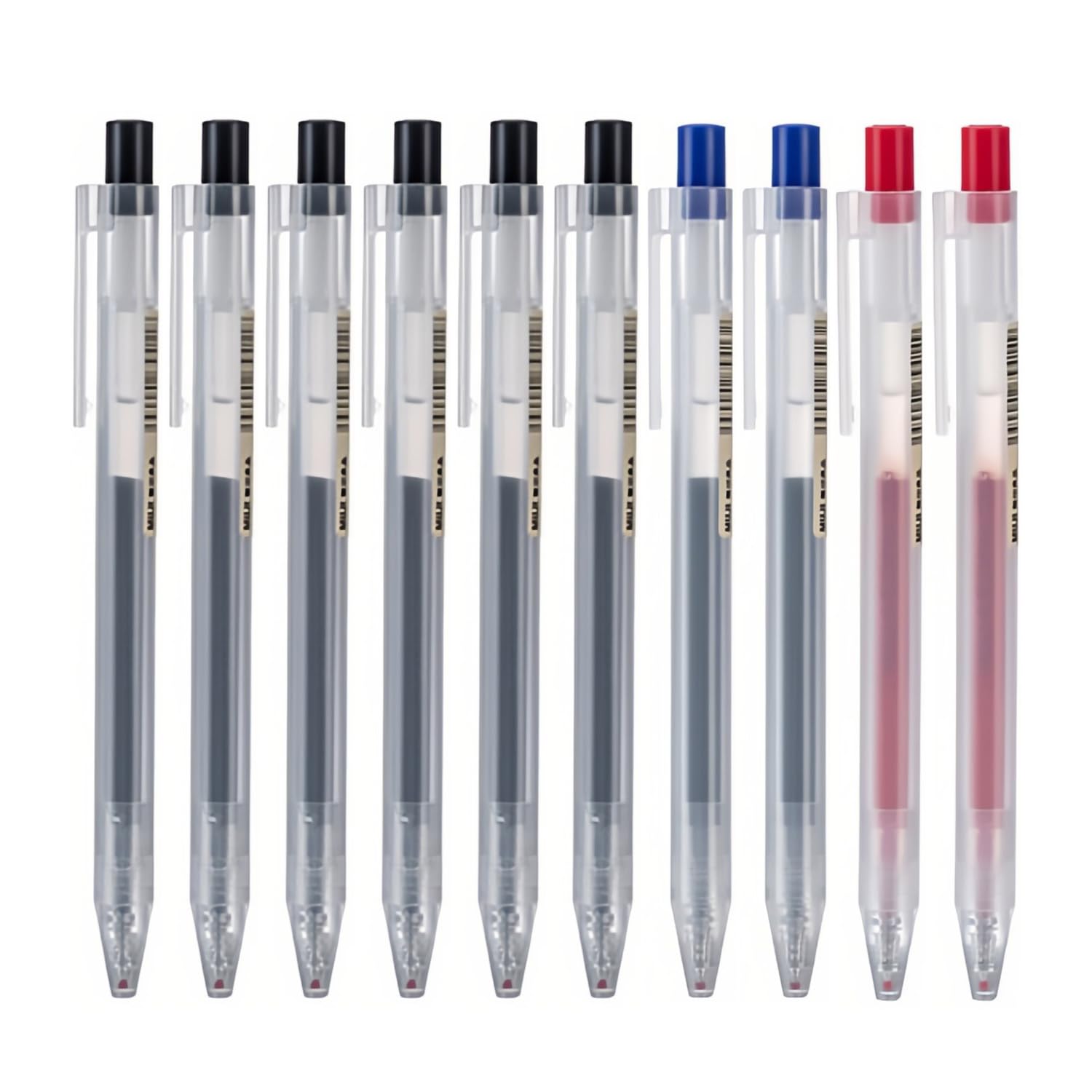 Fine Point Gel Pens - 0.5mm Retractable Ballpoint Pen Set (10 Pack), Precise Writing, Quick Drying, Smudge Proof Ink for Journaling, School & Office 0.5mm(6*Black,2*Blue,2*Red)