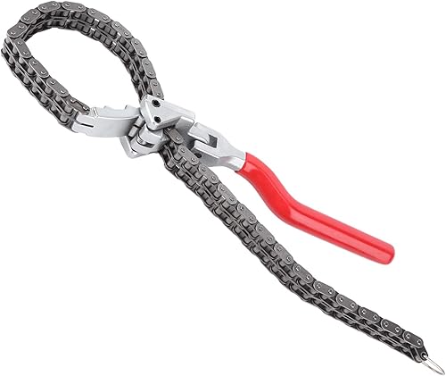 Miniatura 8 de Acouto Llave de filtro de aceite tipo cadena llave de filtro de aceite llave inglesa de 13.8 pulgadas de largo mango ergonómico herramienta de